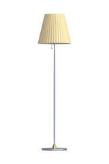 Vintage floor lamp isolated on white background. 3d render