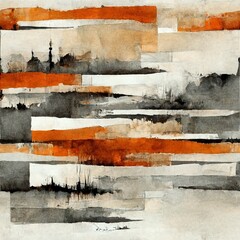 orange black abstract geometric pattern