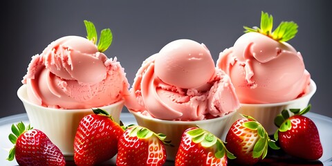 Obraz na płótnie Canvas strawberry ice cream