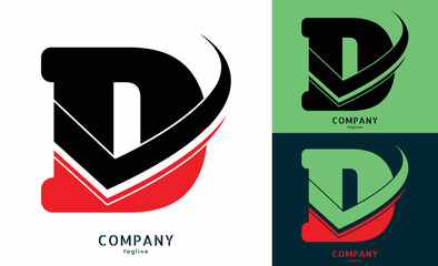 D letter logo vector design template elements