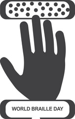 World Braille Day, happy World Braille Day symbol