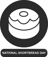 National Shortbread Day, happy National Shortbread Day black vector
