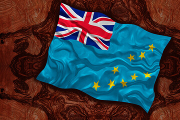 National flag of Tuvalu. Background  with flag of Tuvalu