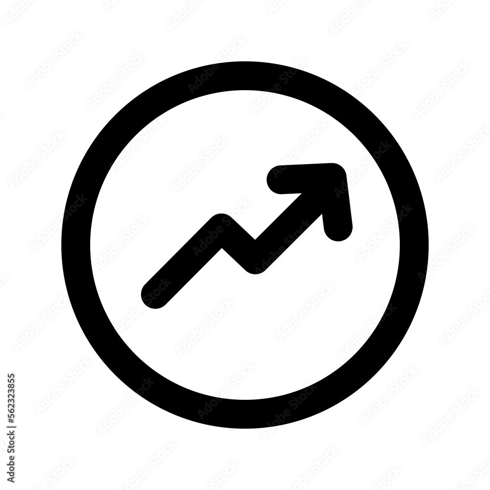 Aufkleber simple arrow icon design in round shape