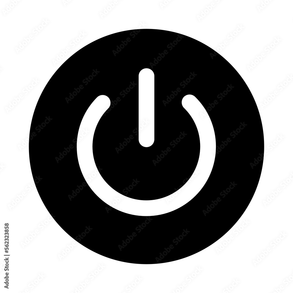 Poster power button icon design. on off symbol in round shape