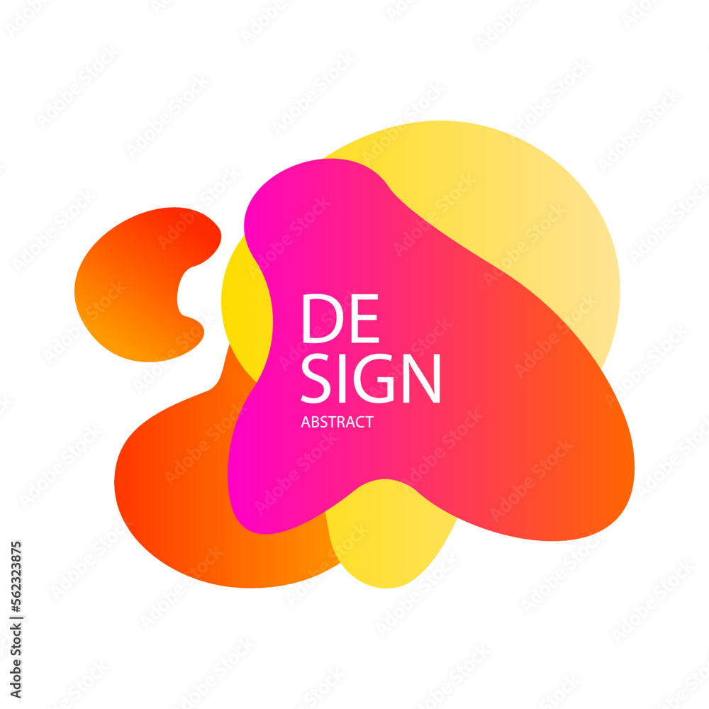 Poster abstract trendy in fluid shape and gradient color for design ornament