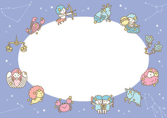 simple frame of zodiac sign