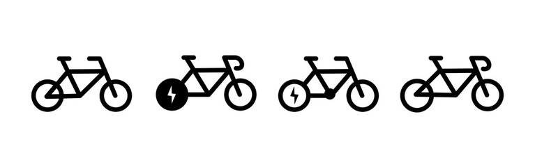 set of electric bike icon for eco friendly symbol design