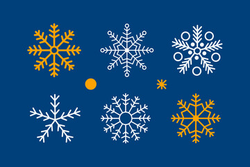 set of snowflakes for design ornament