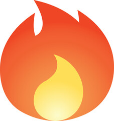 Fire flames isolated on transparent background png file