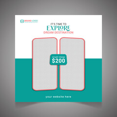 Travel social media post template