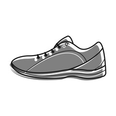 Sports Sneaker And Sole, Running Shoes filled with gray color icon filled with gray color icon. Active Healthy Lifestyle. Vector