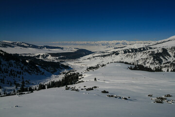 Snow-capped mountains of Kyrgyzstan, Jergalan.