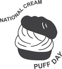 National Cream Puff Day, celebrating cream puff day blue vector