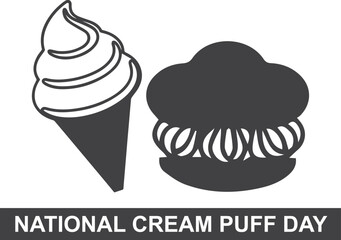 National Cream Puff Day, celebrating cream puff day blue vector
