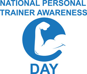 National Personal Trainer Awareness Day, happy National Personal Trainer Awareness Day blue vector