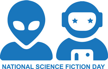International science fiction day, celebrate science fiction day blue vector