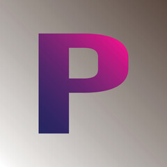 P text gradient color letter mark logo template vector design. colorful logotype P capital letter. Alphabet P letter t-shirt design. 