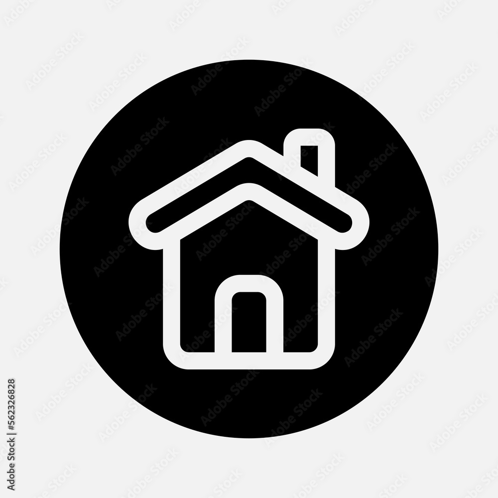 Wall mural home icon in solid style about essentials, use for website mobile app presentation