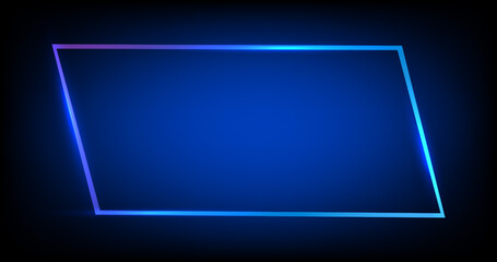 eon frame with shining effects on dark background. Vector illustration techno backdrop