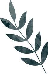 Watercolor leaf branch