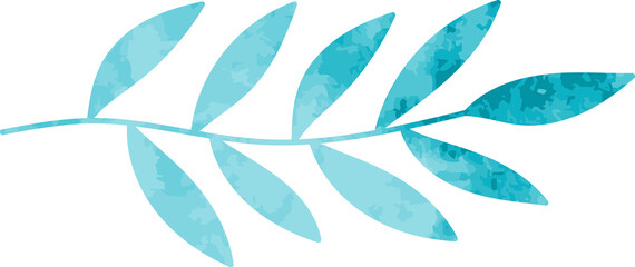 Watercolor leaf branch
