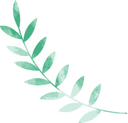 Watercolor leaf branch