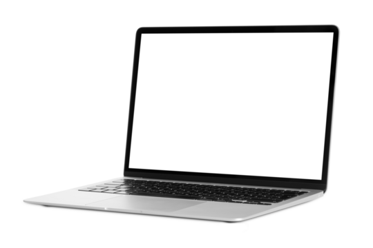modern laptop computer on png background