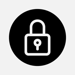 Padlock icon in solid style about essentials, use for website mobile app presentation