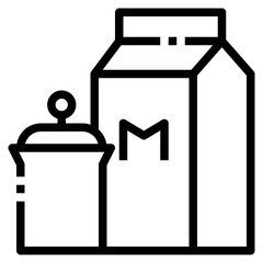 Milk pump for coffee. outline icon. transparency background