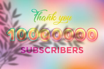 10000000 subscribers celebration greeting banner with Candy color Design