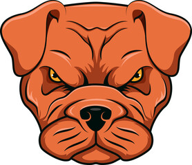 Angry bulldog head mascot character