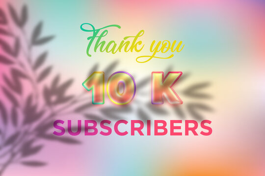 10 K subscribers celebration greeting banner with Candy color Design