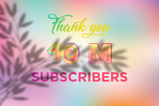 10 Million subscribers celebration greeting banner with Candy color Design