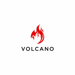 eruption of a volcano, vector logo illustration
