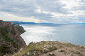 Small Sea and Olkhon Island. Travel and outdoors. Beautiful landscape.