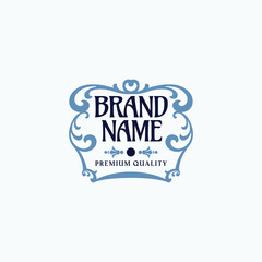 Flourish frame logo design template
