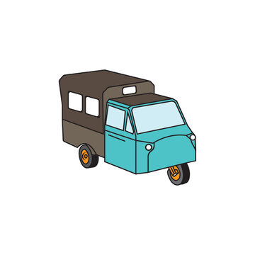 3 wheel motorized rickshaw icon