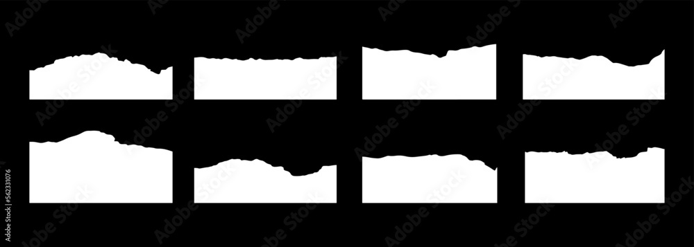 Aufkleber set of torn paper for edge design element