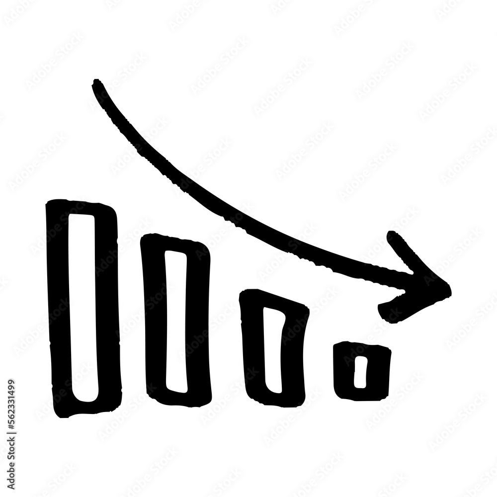 Poster graph with arrow for stock exchange