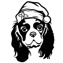 Santa Hat Cavalier King Charles Spaniel 