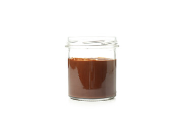 Concept of sweet food, chocolate cream, isolated on white background