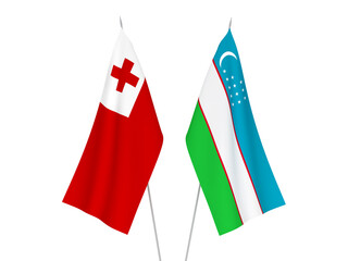 Uzbekistan and Kingdom of Tonga flags