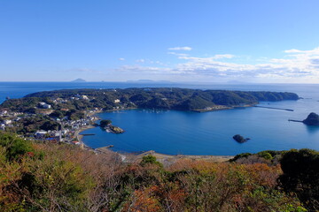 Panoramic view from Mt. Nesugata, Simoda, Shizuoka, Japan.