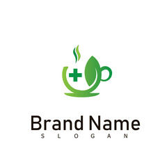 green tea logo design drink cafe