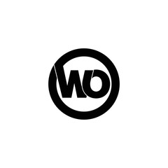 Letter WO circle logo design vector