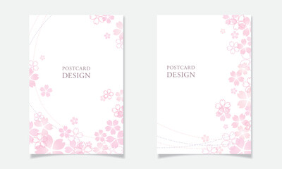 桜の花びらをモチーフにしたポストカードデザインD © en thanks