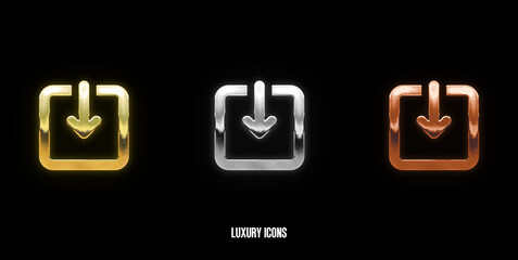 Download Elegant Gold, Silver, and Bronze Icons on a Stylish Black Background