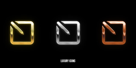 Edit Elegant Gold, Silver, and Bronze Icons on a Stylish Black Background