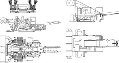 sketch vector illustration of future war vehicle prototype